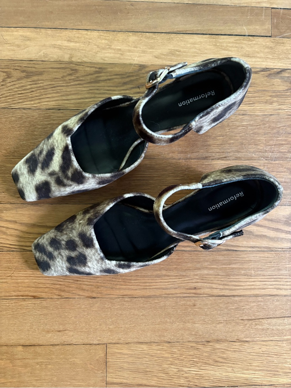 Reformation Denise Leopard-Print Shoes